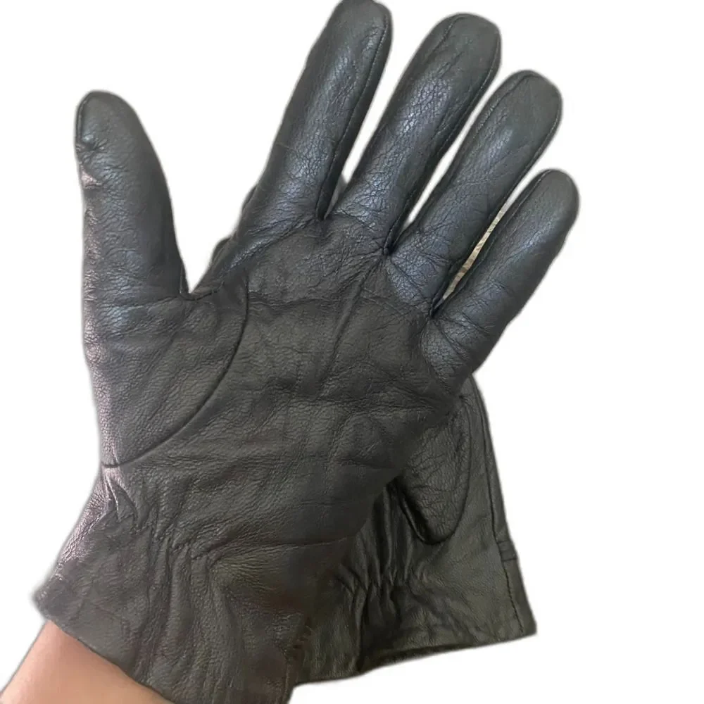 Isotoner Women's Genuine Leather Driving‎ Gloves Charcoal Black Shimmer - Picture 3 of 4